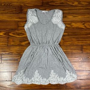 Robert Rodriguez Gray Short Sleeve Lace Dress
